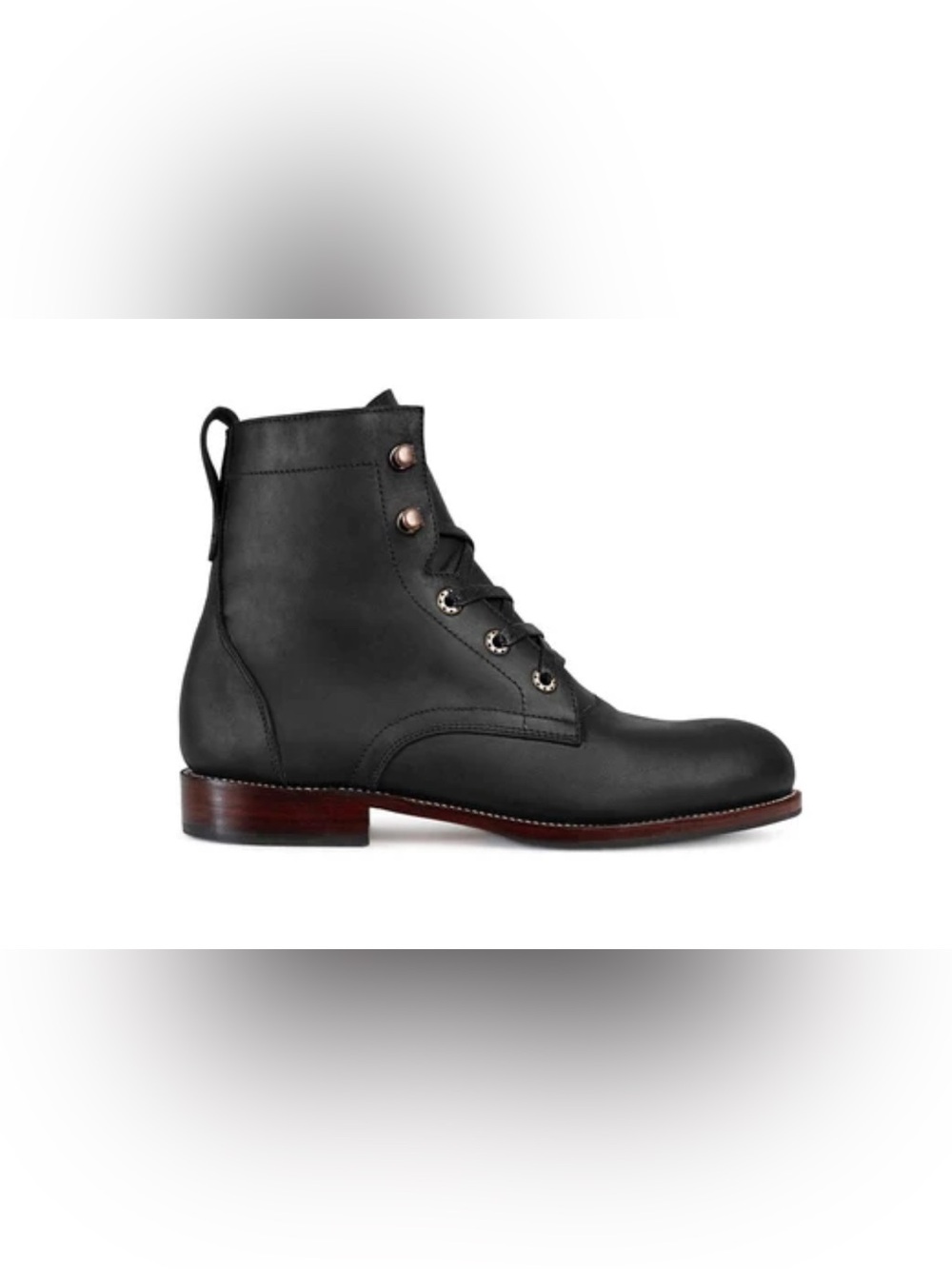 Men's 6.5 5E Adelante Made-To-Order Black Leather Lace-Up Engineer Boots